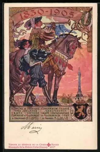 AK Belgien, Royaume de Belgique, Grand Cortege Historique et Allegorique 1905