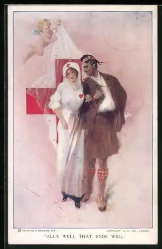 AK Verletzter Soldat und Schwester des Roten Kreuz