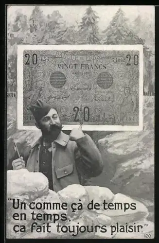 AK 20 Francs Geldschein, Un comme ca de temps en temps, ca fait toujours plaisir