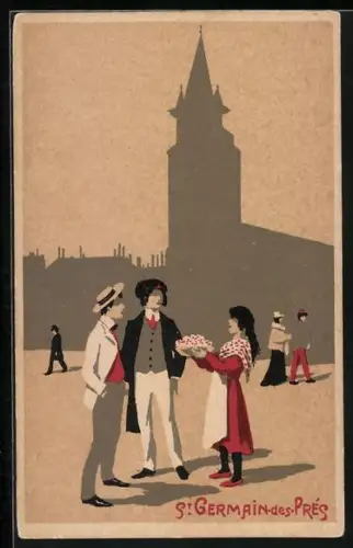 AK Paris, Jugendstil, St.Germain-des-Pres
