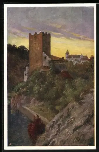 Künstler-AK Bozen, Schloss Ried