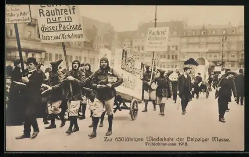 AK Leipzig, 650jährige Wiederkehr der Leipziger Messe 1918, Frühjahrsmesse-Umzug