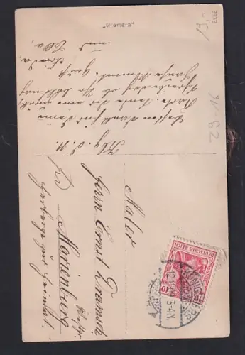 Echt-Haar-AK Porträt einer Dame mit hellbraunem Haar