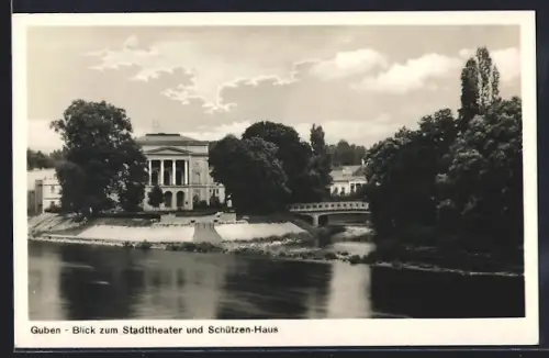AK Guben, Stadttheater, Schützen-Haus