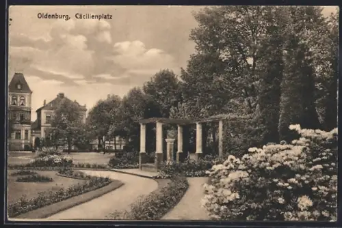 AK Oldenburg / Gr., Cäcilienplatz, Gebäude, Säulen