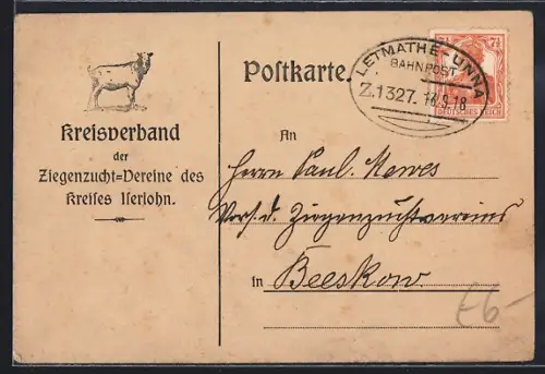 AK Iserlohn, Kreisverband der Ziegenzucht-Vereine des Kreises Iserlohn, Ziege