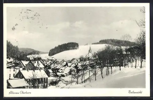 AK Altenau /Oberharz, Teilansicht im Winter