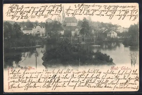 AK Bad Elster, Ortsansicht, Louisa-See