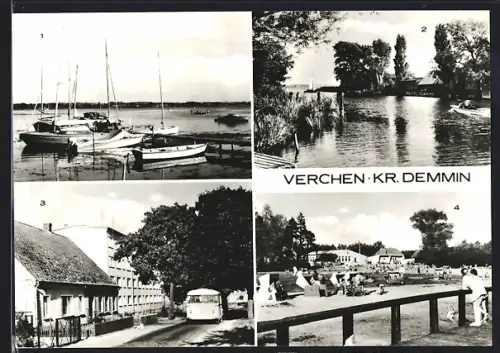 AK Verchen Kr. Demmin, Partie am Kummerower See mit Naherholungszentrum