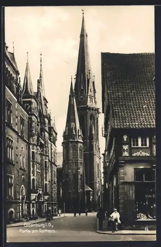 AK Oldenburg i. O., Partie am Rathaus
