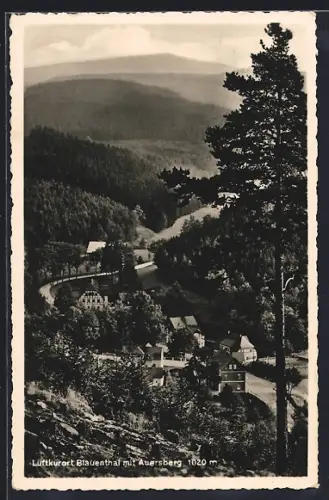 AK Blauenthal, Ortsansicht mit Auersberg