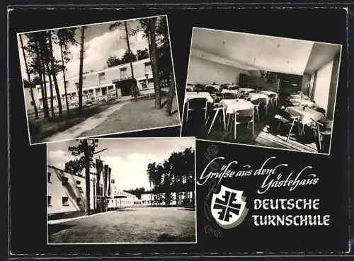AK Frankfurt-Sachsenhausen, Gästehaus Deutsche Turnschule, Turnerwappen