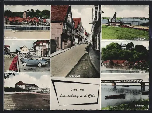 AK Lauenburg a. d. Elbe, Unterstadt, Schloss, Elbbrücke