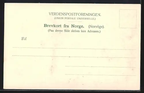 AK Merok, Ortsansicht mit Bergen