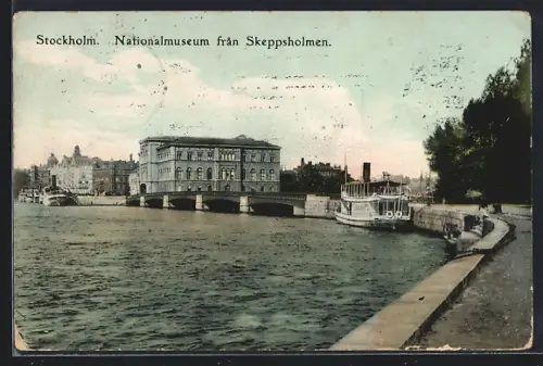 AK Stockholm, Nationalmuseum fran Skeppsholmen