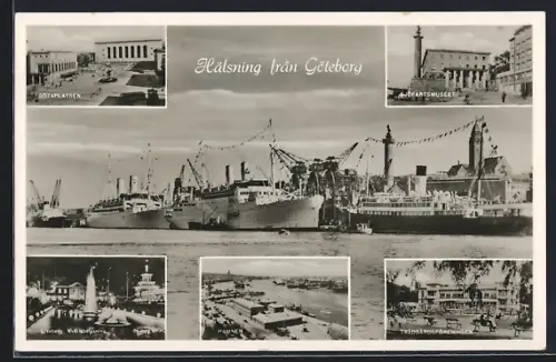 AK Göteborg, Götaplatsen, Sjörfartsmuséet, Liseberg et al