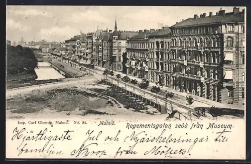 AK Malmö, Regementsgatan sedd fran Museum