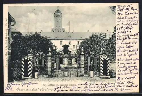 AK Bad Homburg, Kgl. Schloss mit weissem Turm