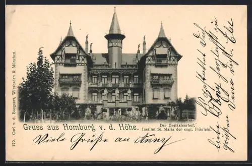 AK Homburg v. d. Höhe, Dreikaiserhof, Institut St. Maria der engl. Fräulein