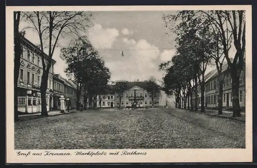 AK Kremmen, Marktplatz mit Rathaus