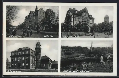 AK Döberitz, Bahnhofstrasse, Wasserturm, Soldatenheim, Barackenlager