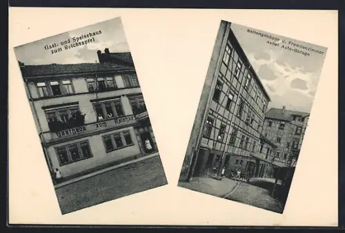 AK Eisenach i. Th., Gasthaus zum Reichsapfel, Seitengebäude nebst Auto-Garage