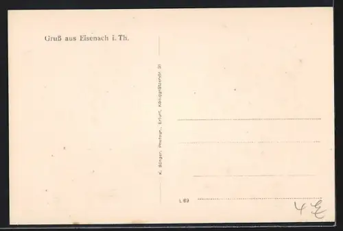 AK Eisenach i. Th., Gasthaus zum Reichsapfel, Seitengebäude nebst Auto-Garage