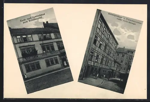 AK Eisenach i. Th., Gasthaus zum Reichsapfel, Seitengebäude nebst Auto-Garage