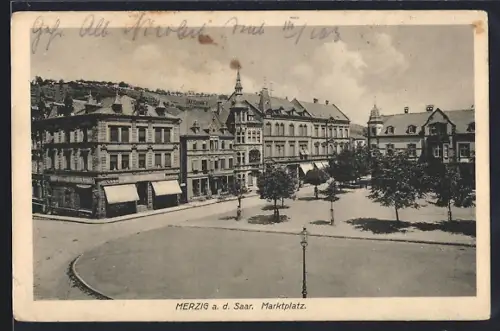 AK Merzig a. d. Saar, Marktplatz