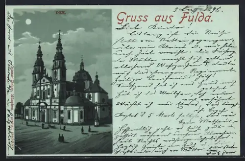 Mondschein-Lithographie Fulda, Dom