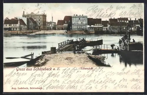 AK Schönebeck a. E., Elbansicht