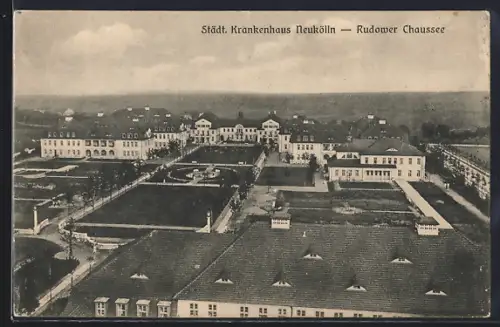 AK Berlin-Neukölln, Städtisches Krankenhaus, Rudower Chaussee