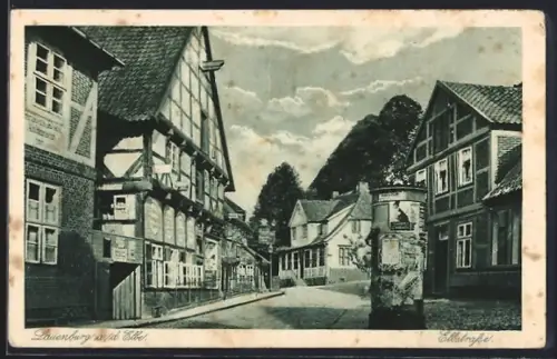 AK Lauenburg a.d. Elbe, Elbstrasse, Litfasssäule