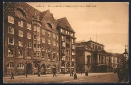 AK Hamburg-Neustadt, Dammtorstrasse, Oberschulbehörde, Stadttheater