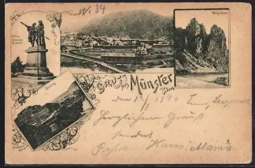 AK Münster a. Stein, Ebernburg, Rheingrafenstein