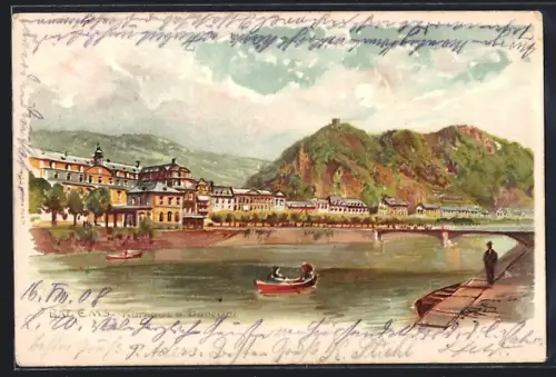 Lithographie Bad Ems, Kurhaus