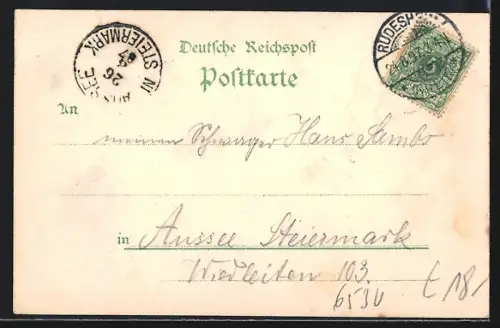 Lithographie Rüdesheim / Rhein, Schloss Rheinstein, Nationaldenkmal, Blick auf Bingen