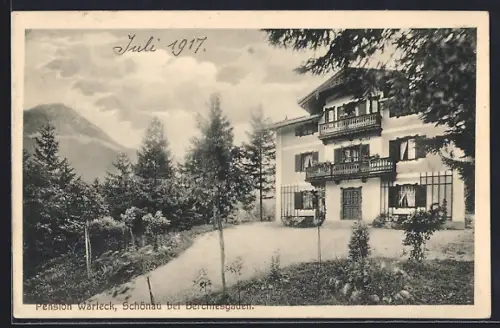 AK Schönau / Berchtesgaden, Hotel-Pension Warteck