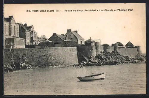 AK Pornichet /Loire-Inf., Pointe du Vieux Pornichet, Les Chalets et l`Ancien Fort