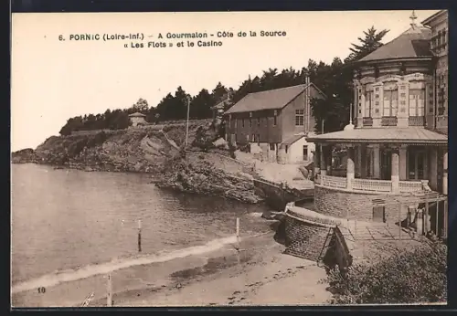 AK Pornic /Loire-Inf., A Gourmalon, Côte de la Source Les Flots et le Casino