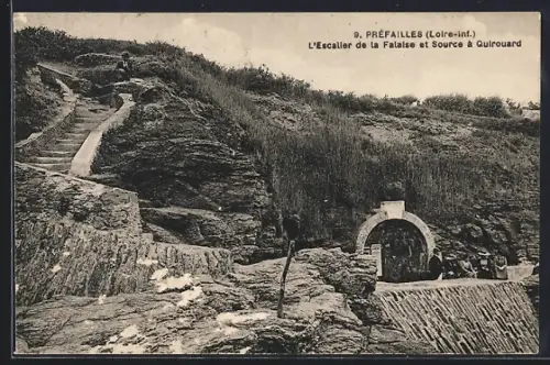 AK Préfailles /Loire-inf., L`Escalier de la Falaise et Source à Quirouard