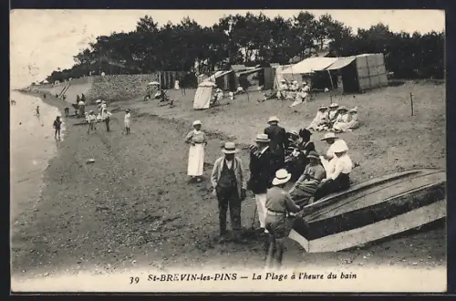 AK St-Brévin-les-Pins, La Plage à l`heure du bain