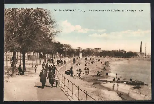 AK St-Nazaire /L.-I., Le Boulevard de l`Océan et la Plage
