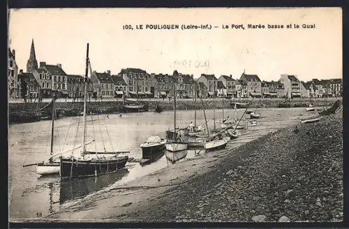 AK Le Pouliguen /Loire-Inf., Le Port, Marée basse et le Quai