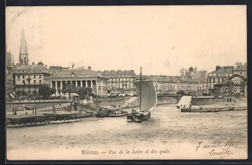 AK Nantes, Vue de la Loire et des quais
