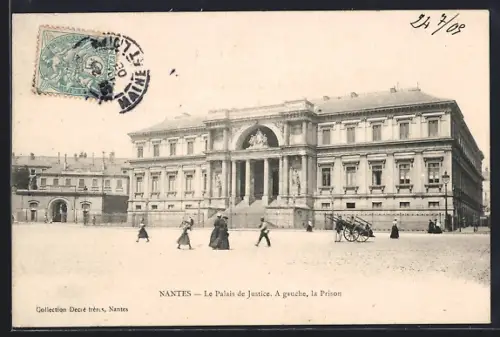 AK Nantes, Le Palais de Justice. À gauche, la Prison