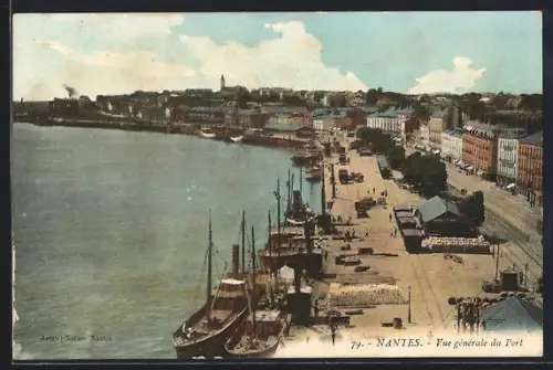 AK Nantes, Vue générale du Port