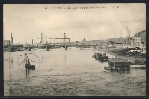 AK Nantes, La Loire au Pont Haudaudine