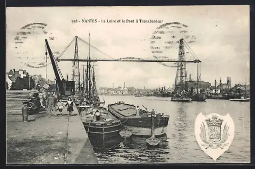 AK Nantes, La Loire et le Pont à Transbordeur
