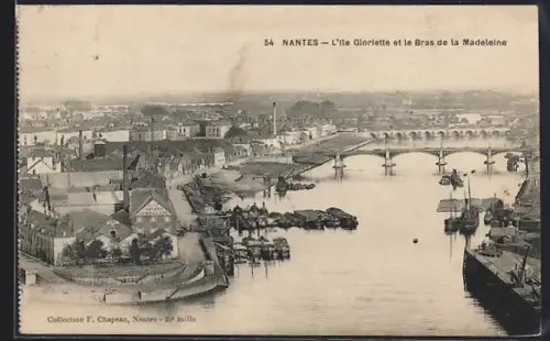 AK Nantes, L`Île Gloriette et le Bras de la Madeleine
